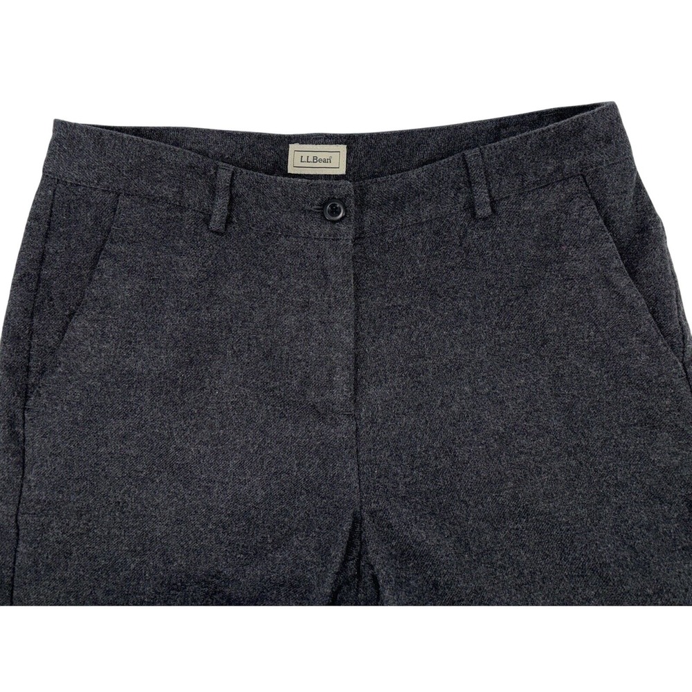 LL Bean Women's Trouser Pants Cotton Flannel Size 10 R Gray Lined 26" Inseam EUC - Picture 2 of 9